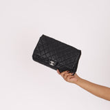 Chanel 2011 Caviar Single Flap Turnlock Clutch on Chain - FashioNica