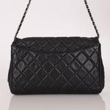Chanel 2011 Caviar Single Flap Turnlock Clutch on Chain - FashioNica