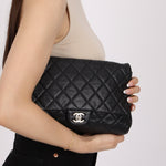 Chanel 2011 Caviar Single Flap Turnlock Clutch on Chain - FashioNica