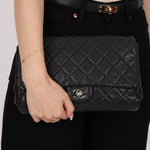 Chanel 2011 Caviar Single Flap Turnlock Clutch on Chain - FashioNica