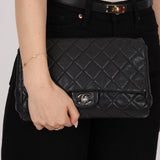 Chanel 2011 Caviar Single Flap Turnlock Clutch on Chain - FashioNica