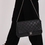 Chanel 2011 Caviar Single Flap Turnlock Clutch on Chain - FashioNica