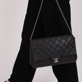 Chanel 2011 Caviar Single Flap Turnlock Clutch on Chain - FashioNica