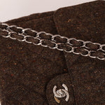 Chanel 2011 Chocolate Tweed Turnlock Square Flap - FashioNica