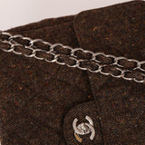 Chanel 2011 Chocolate Tweed Turnlock Square Flap - FashioNica