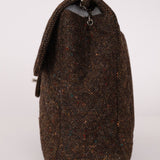 Chanel 2011 Chocolate Tweed Turnlock Square Flap - FashioNica