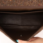 Chanel 2011 Chocolate Tweed Turnlock Square Flap - FashioNica