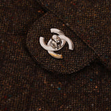 Chanel 2011 Chocolate Tweed Turnlock Square Flap - FashioNica
