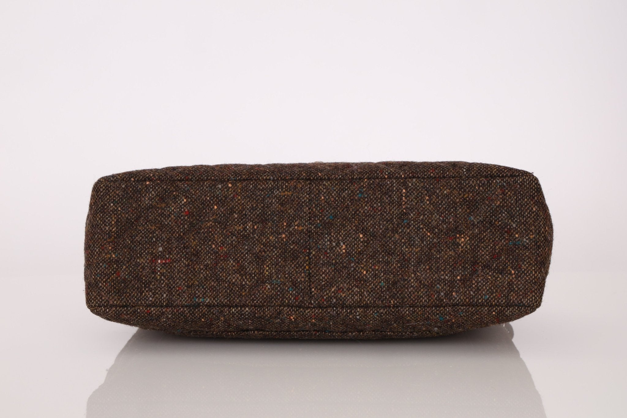 Chanel 2011 Chocolate Tweed Turnlock Square Flap - FashioNica