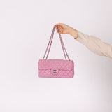 Chanel 2011 Pink Lambskin East West Flap Bag - FashioNica
