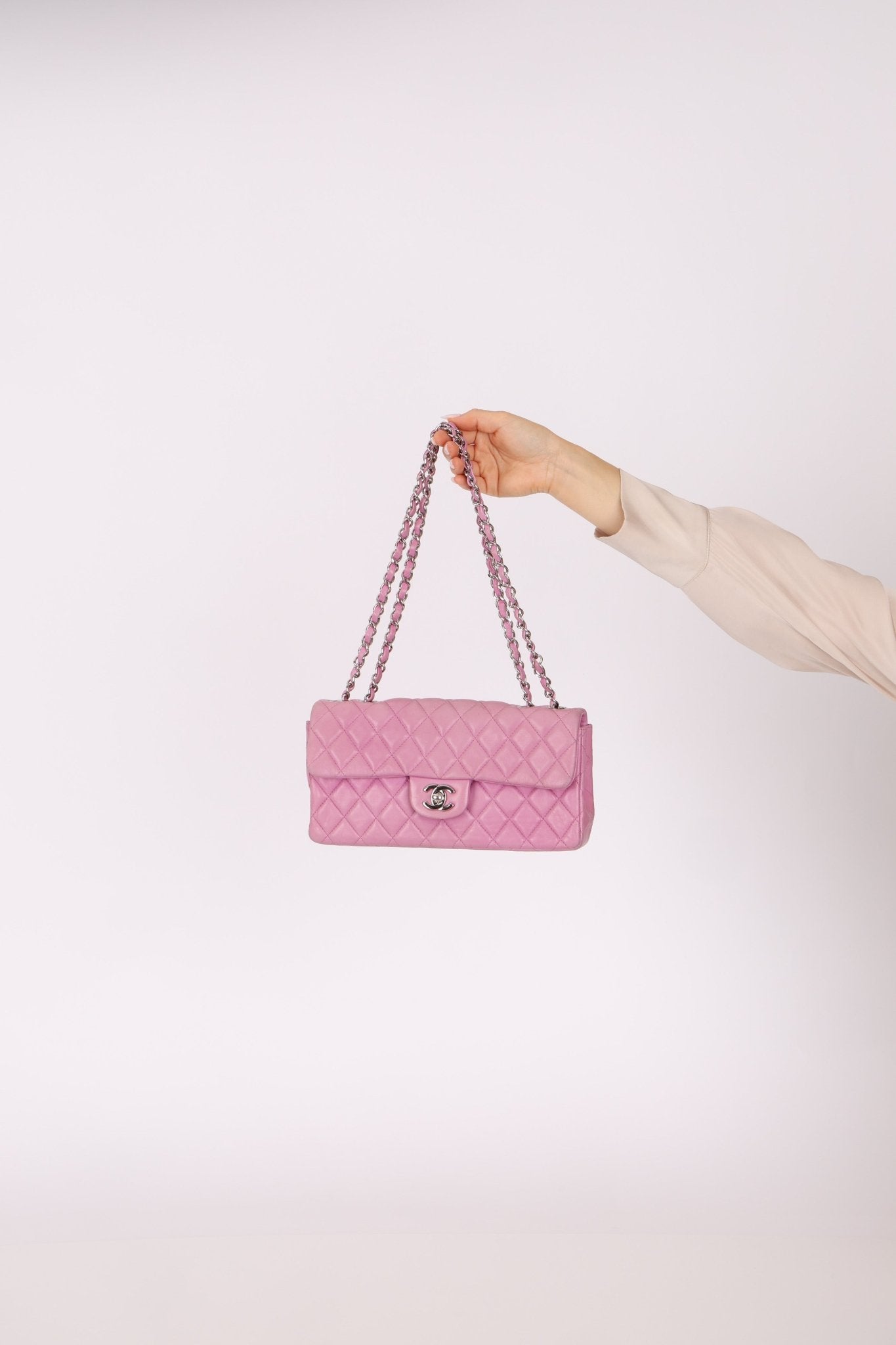 Chanel 2011 Pink Lambskin East West Flap Bag - FashioNica