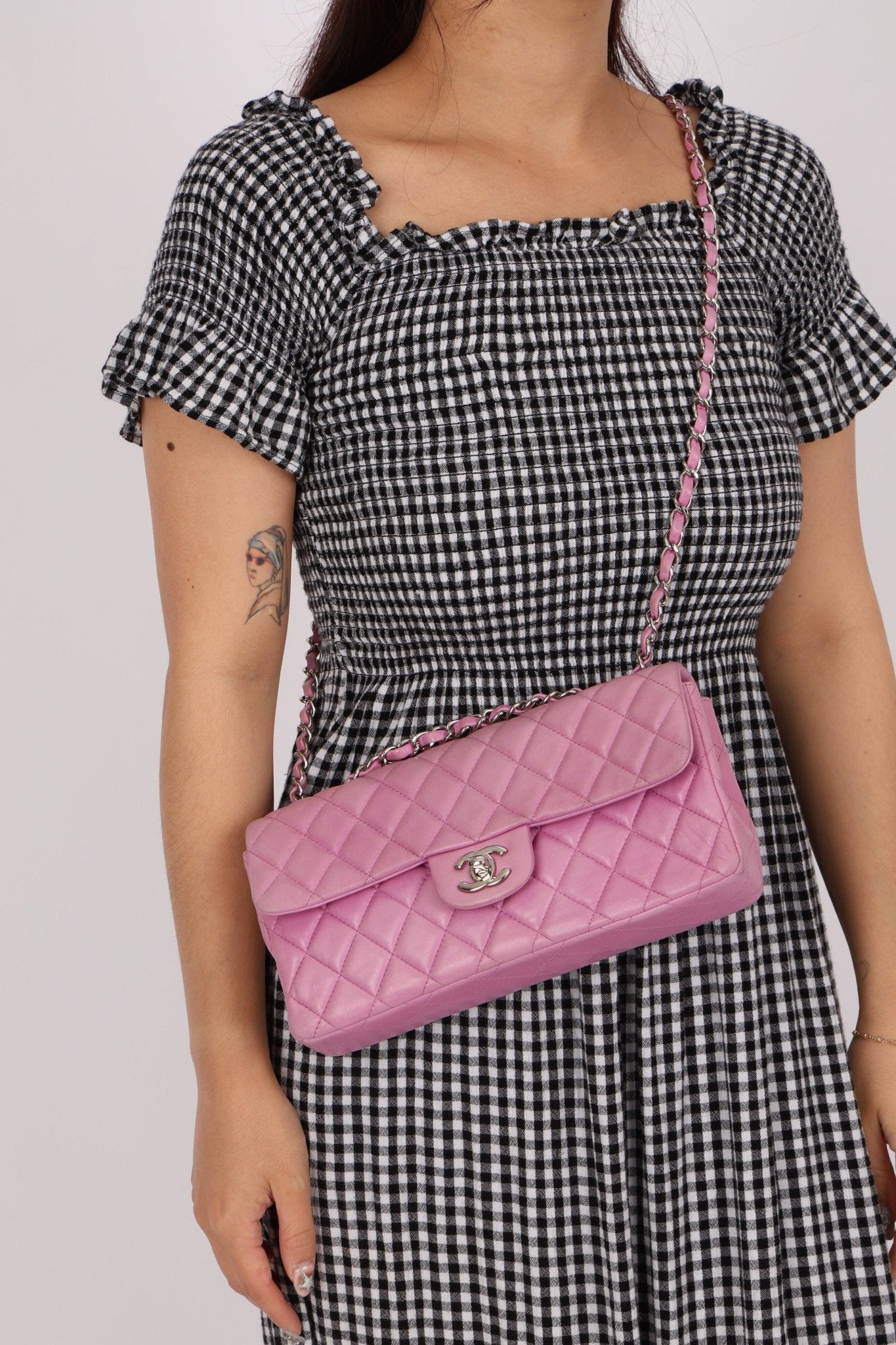 Chanel 2011 Pink Lambskin East West Flap Bag - FashioNica