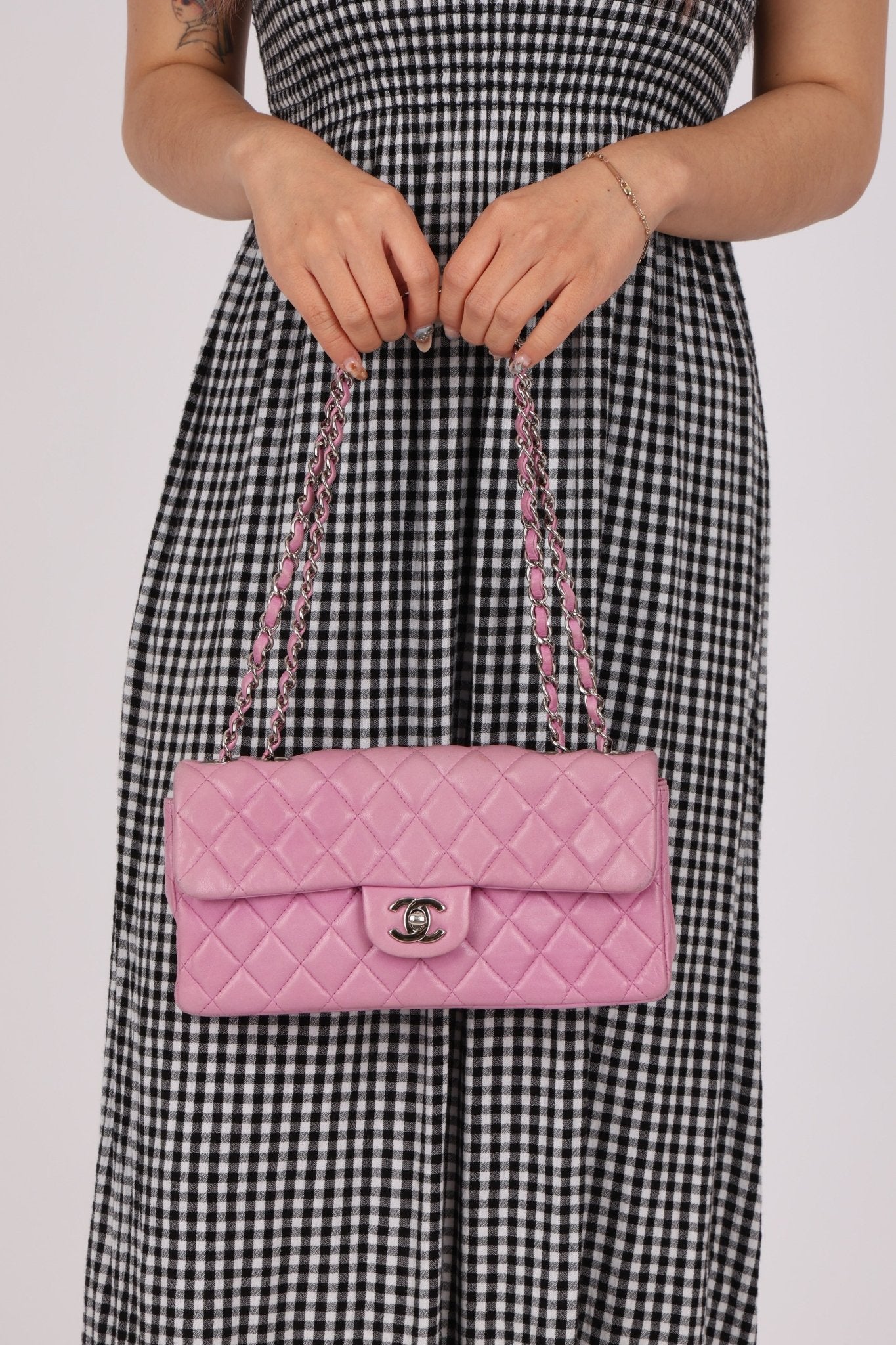 Chanel 2011 Pink Lambskin East West Flap Bag - FashioNica