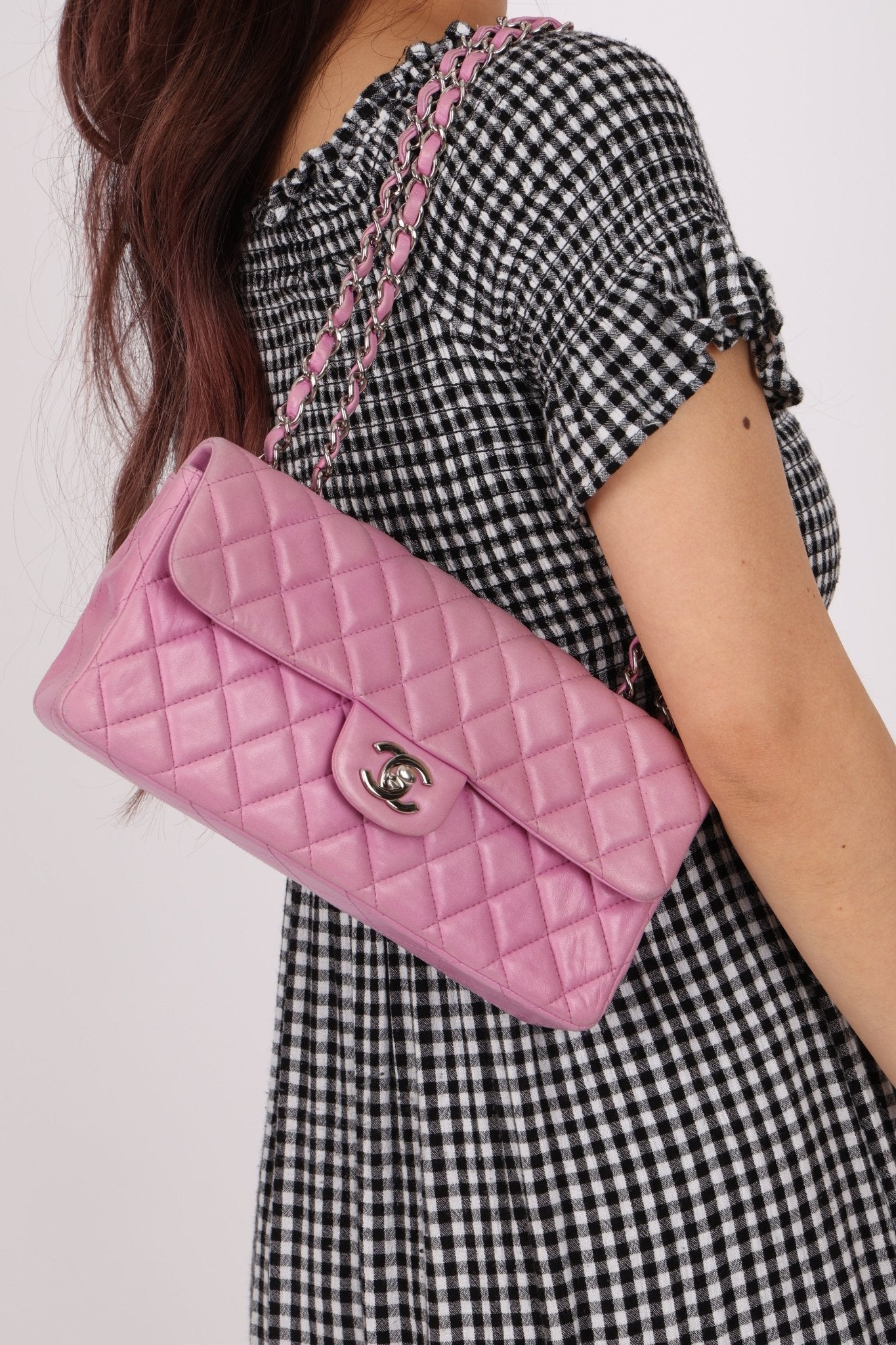 Chanel 2011 Pink Lambskin East West Flap Bag - FashioNica