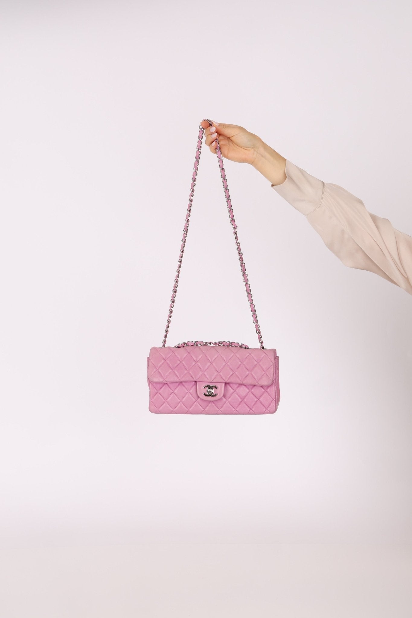 Chanel 2011 Pink Lambskin East West Flap Bag - FashioNica