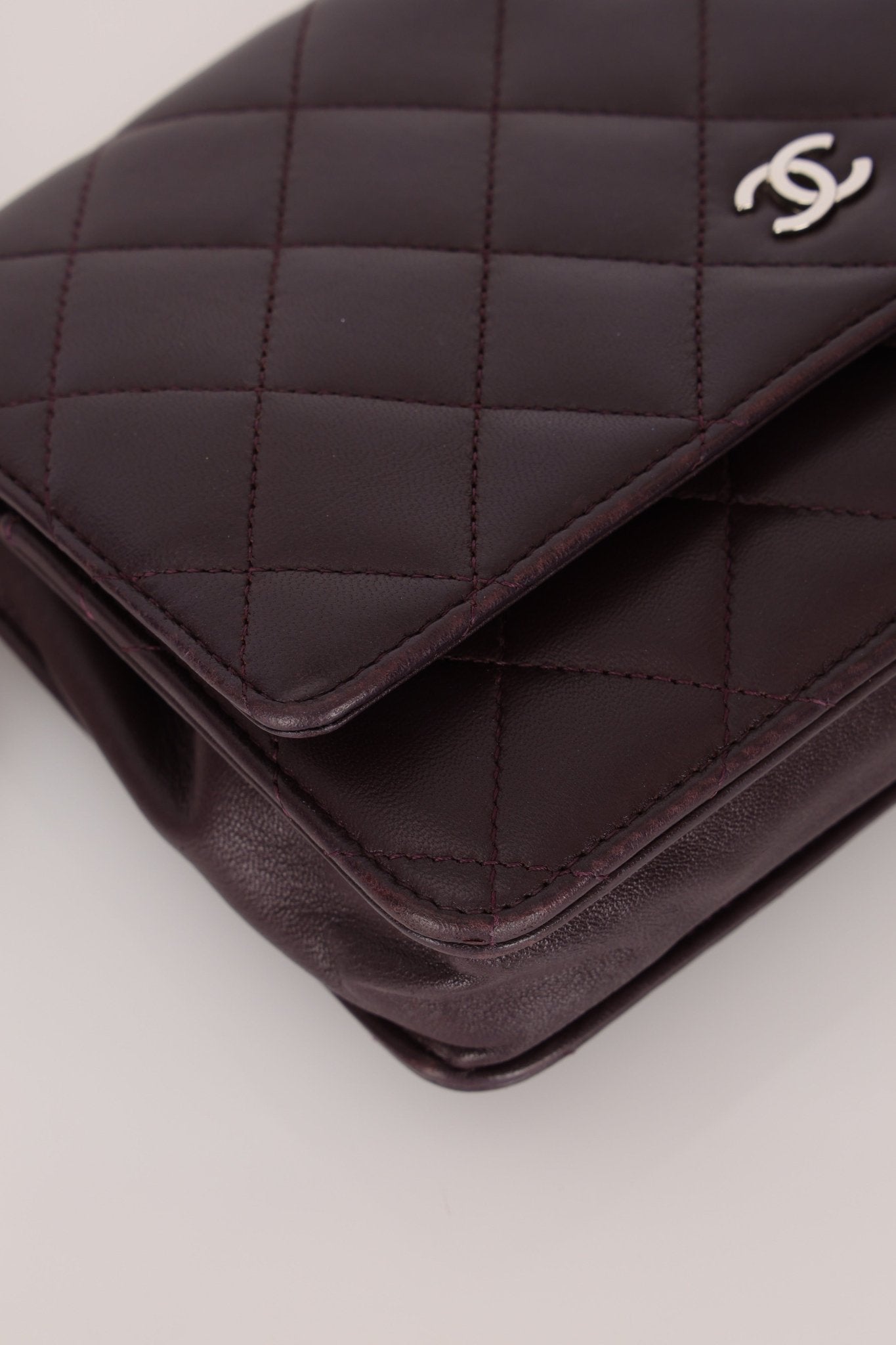 Chanel 2011 Plum Lambskin Wallet on Chain - FashioNica