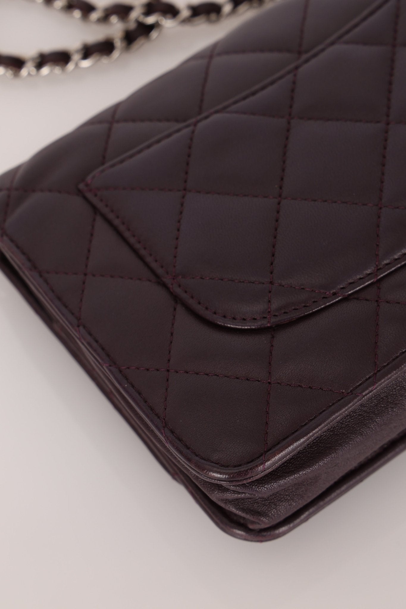 Chanel 2011 Plum Lambskin Wallet on Chain - FashioNica