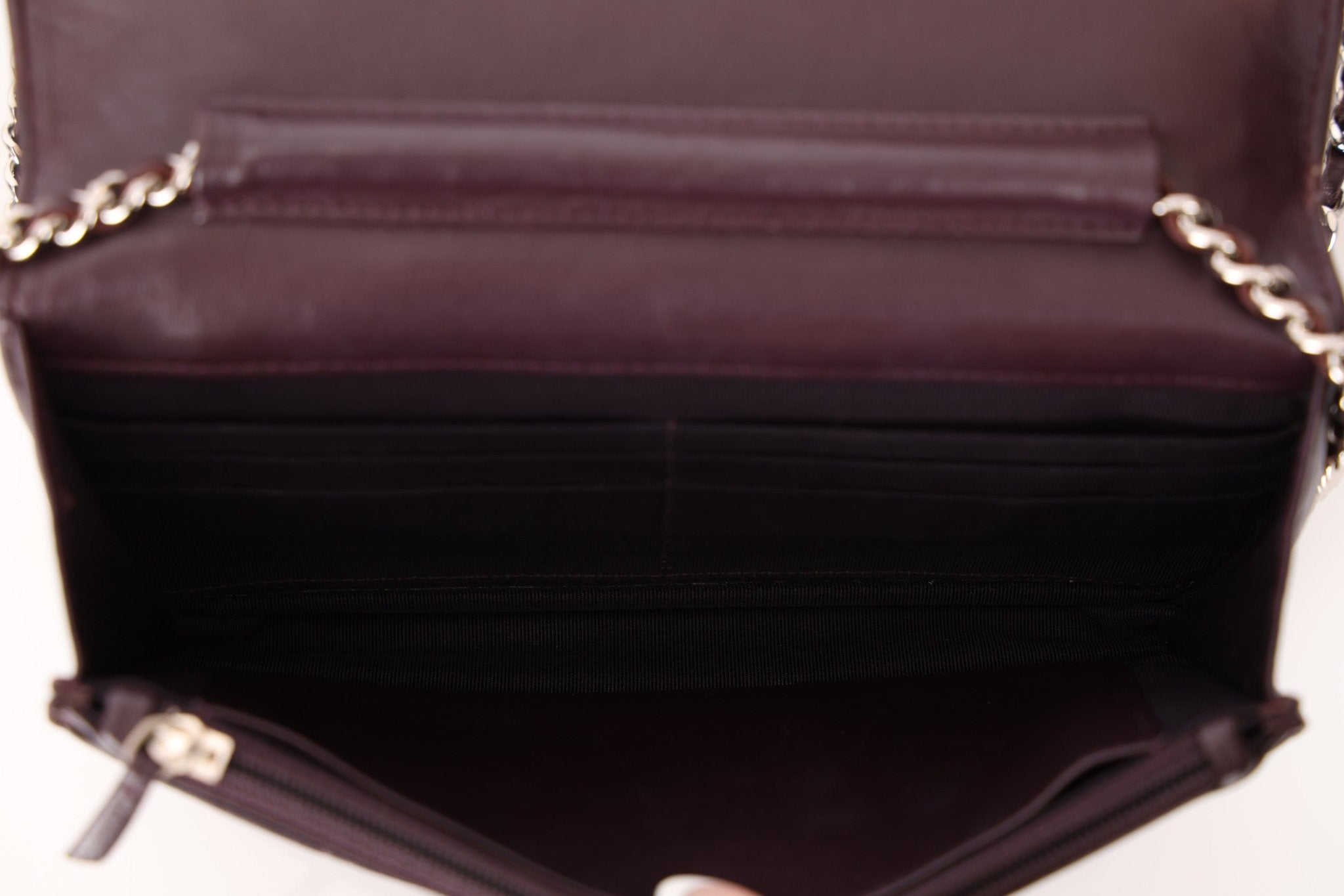 Chanel 2011 Plum Lambskin Wallet on Chain - FashioNica