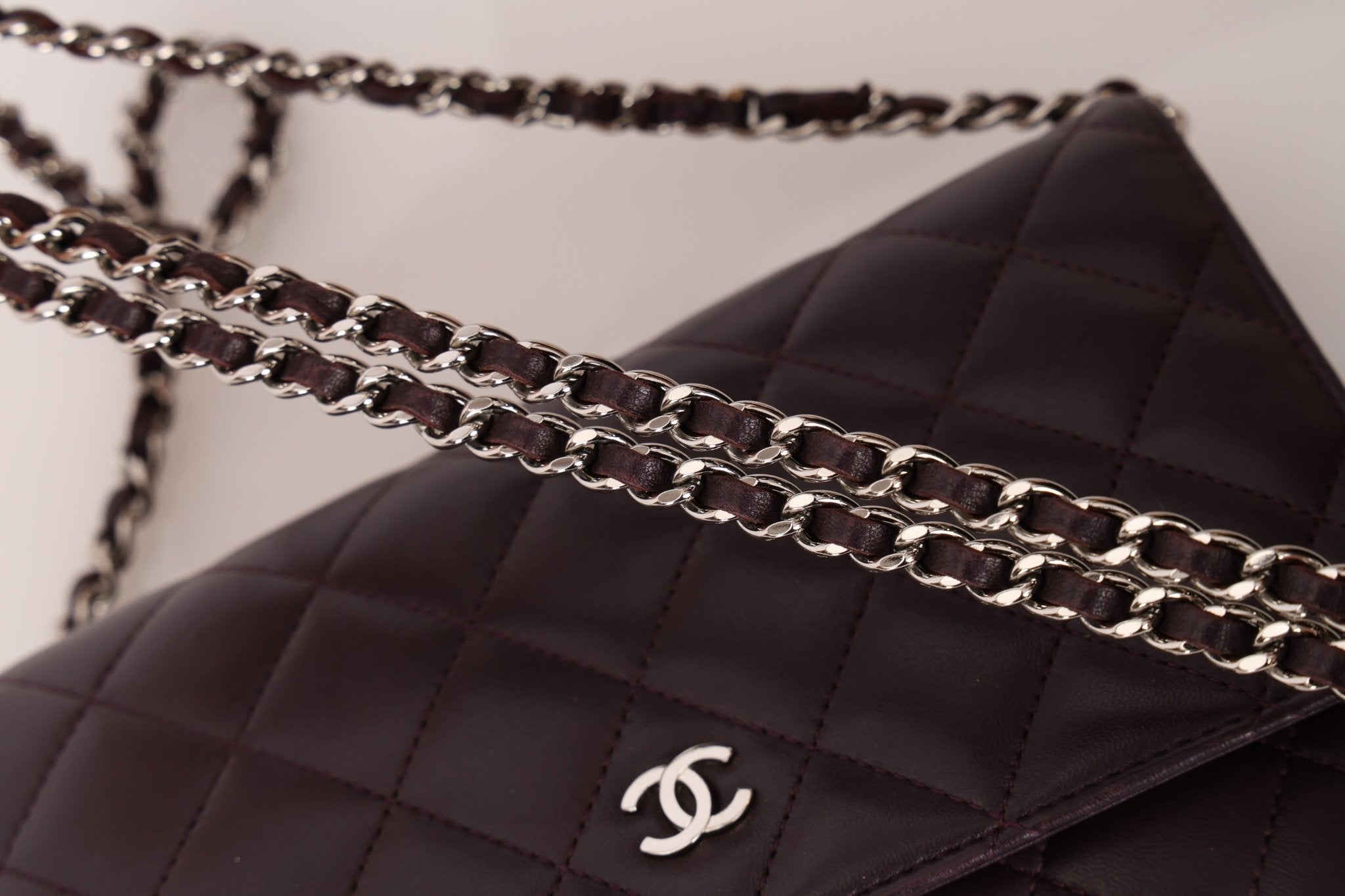 Chanel 2011 Plum Lambskin Wallet on Chain - FashioNica