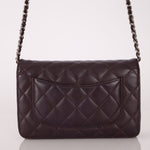 Chanel 2011 Plum Lambskin Wallet on Chain - FashioNica