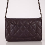 Chanel 2011 Plum Lambskin Wallet on Chain - FashioNica