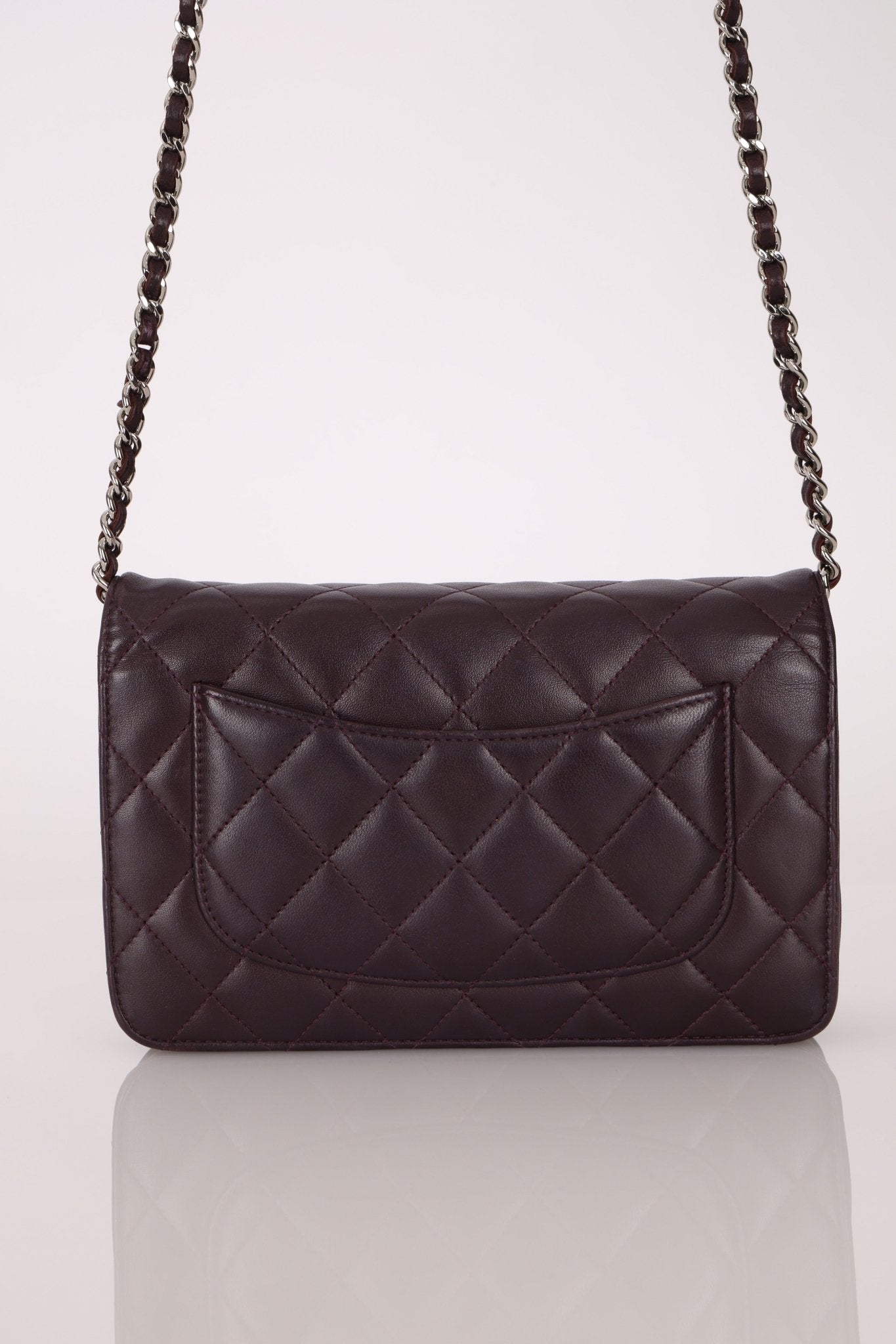 Chanel 2011 Plum Lambskin Wallet on Chain - FashioNica