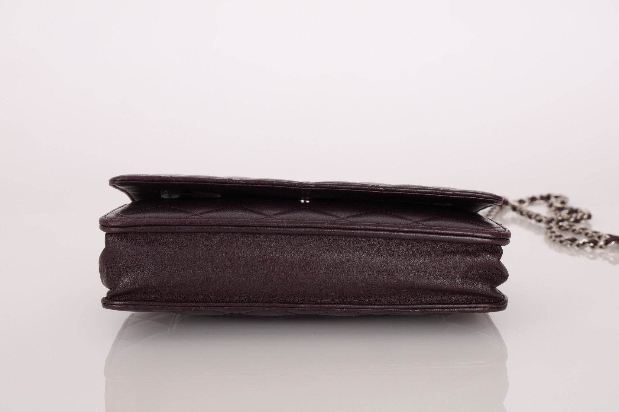 Chanel 2011 Plum Lambskin Wallet on Chain - FashioNica