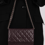 Chanel 2011 Plum Lambskin Wallet on Chain - FashioNica