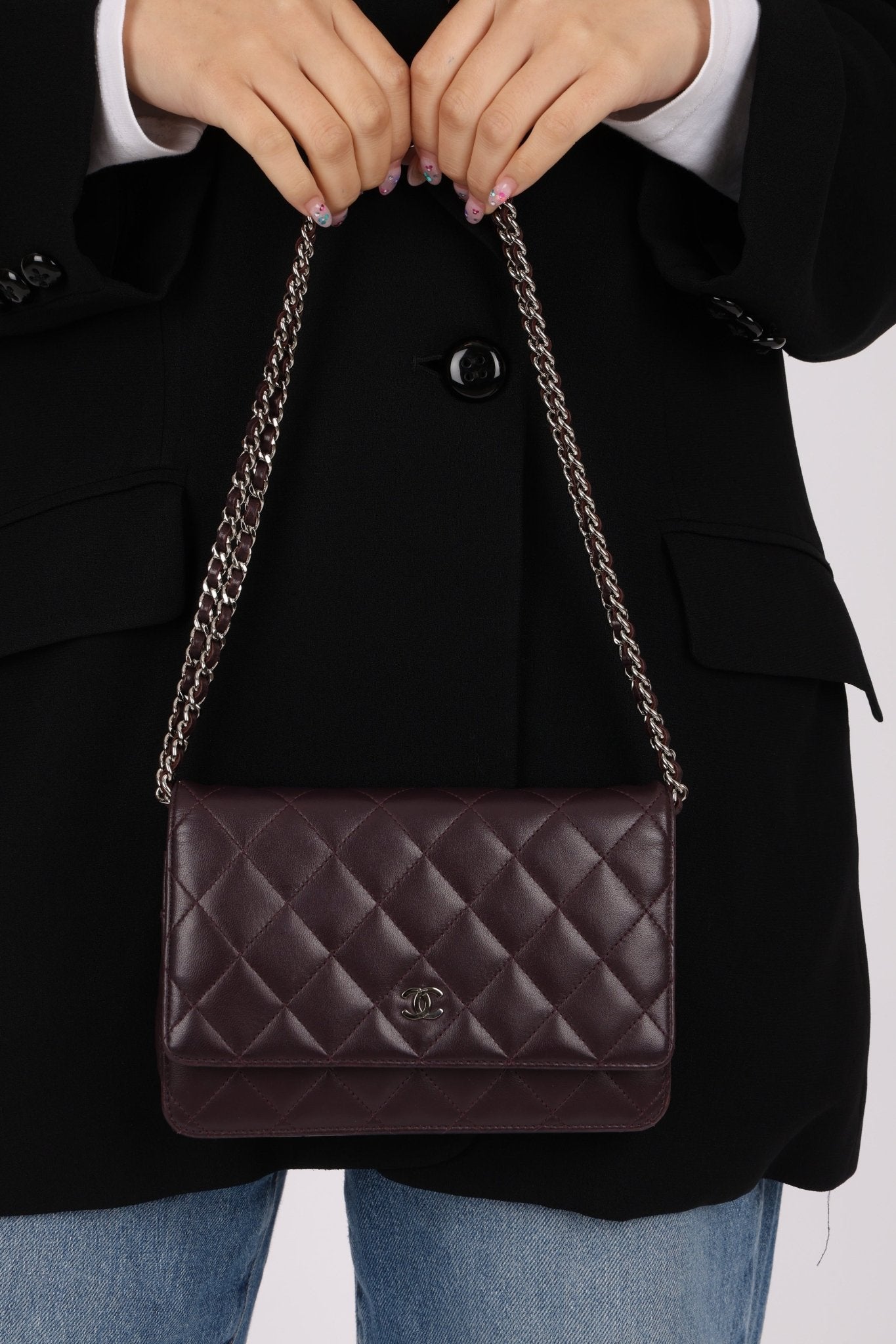 Chanel 2011 Plum Lambskin Wallet on Chain - FashioNica