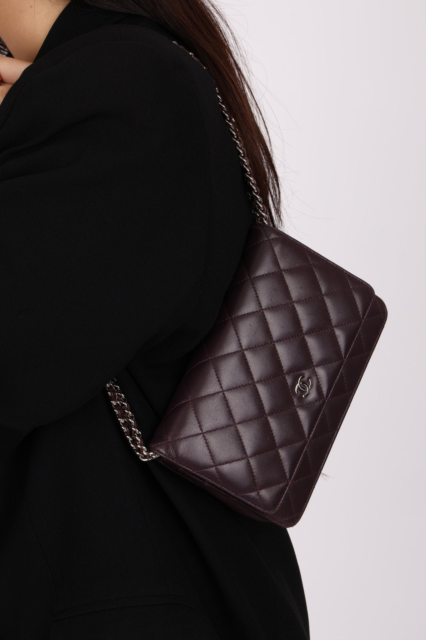 Chanel 2011 Plum Lambskin Wallet on Chain - FashioNica