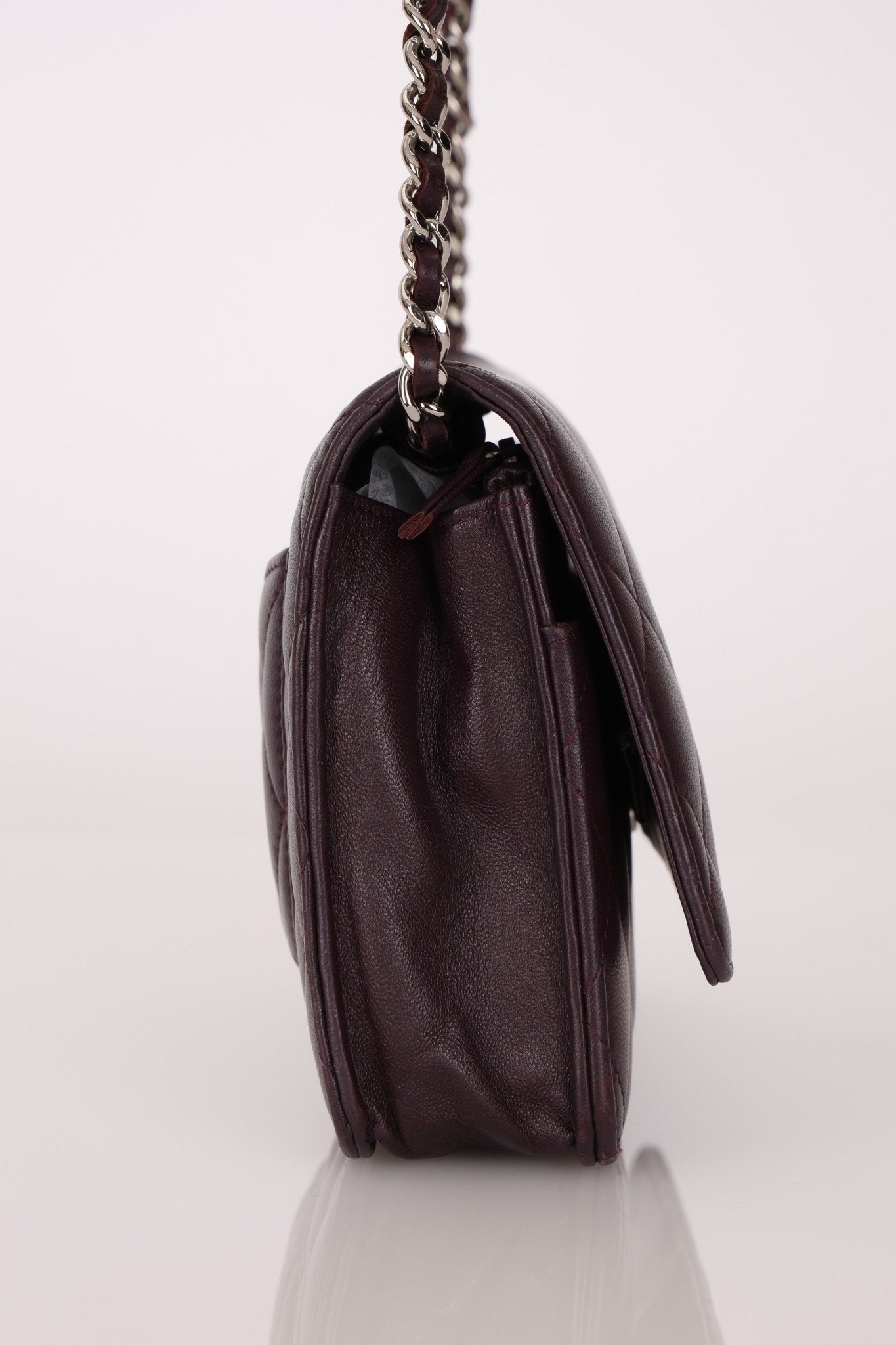 Chanel 2011 Plum Lambskin Wallet on Chain - FashioNica