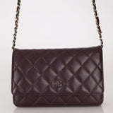 Chanel 2011 Plum Lambskin Wallet on Chain - FashioNica