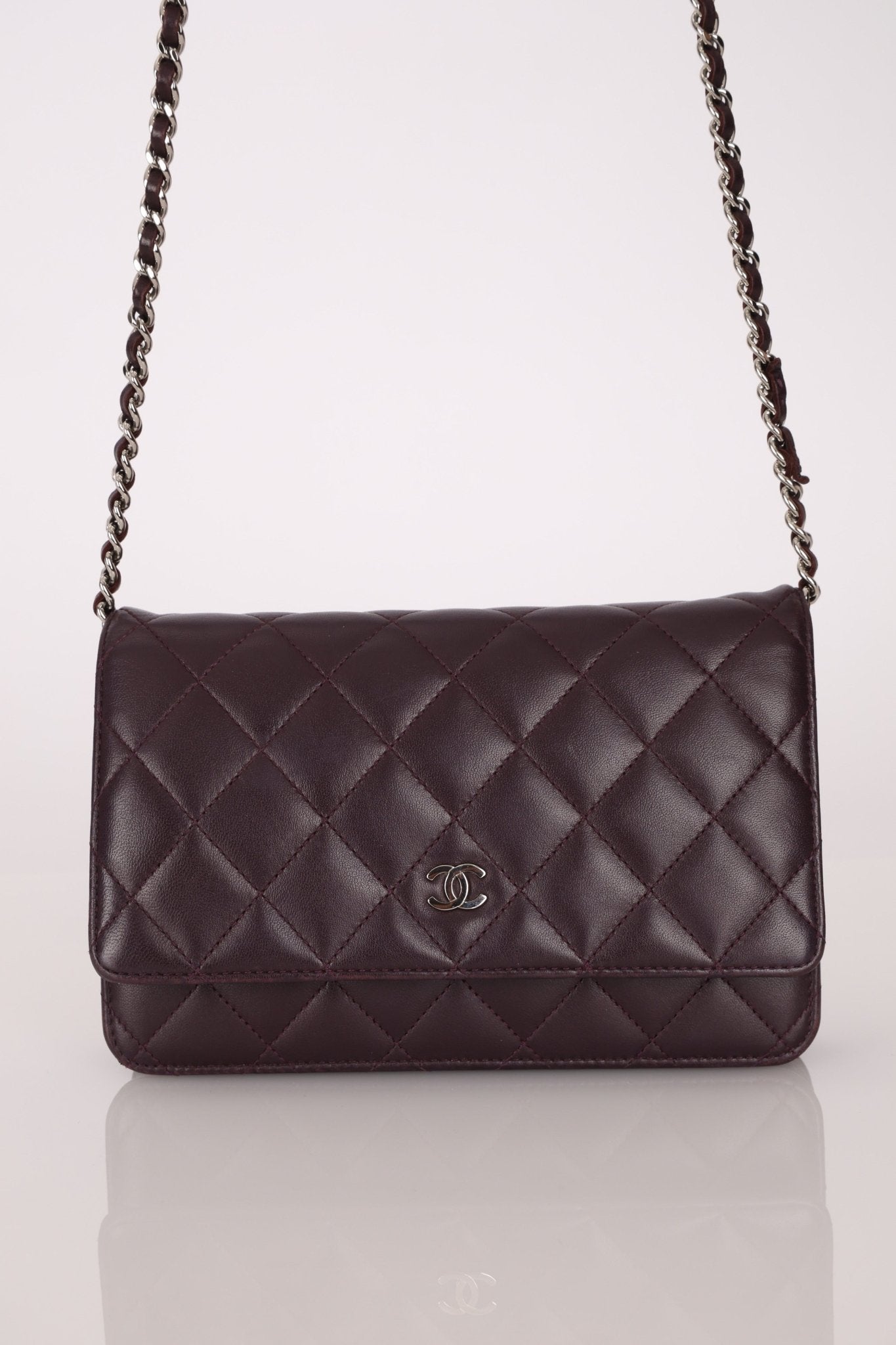 Chanel 2011 Plum Lambskin Wallet on Chain - FashioNica