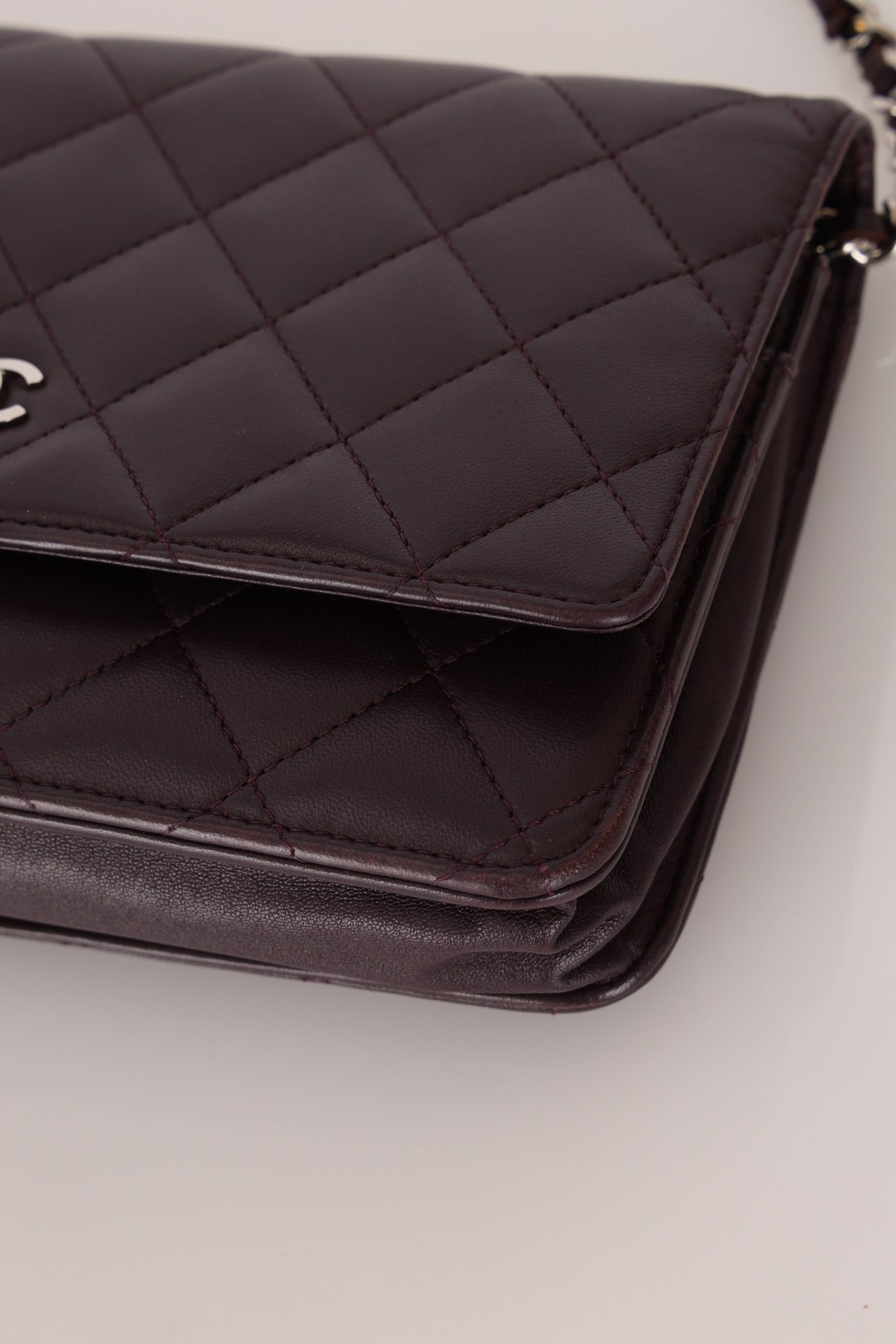 Chanel 2011 Plum Lambskin Wallet on Chain - FashioNica