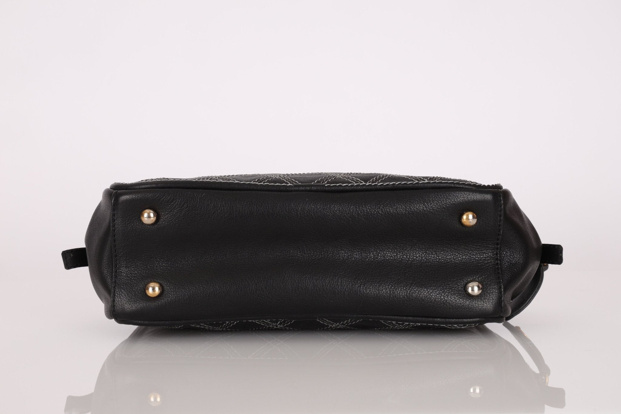 Chanel 2011 Quilted Calfskin Stitch Triptych Small Bowling Bag - FashioNica