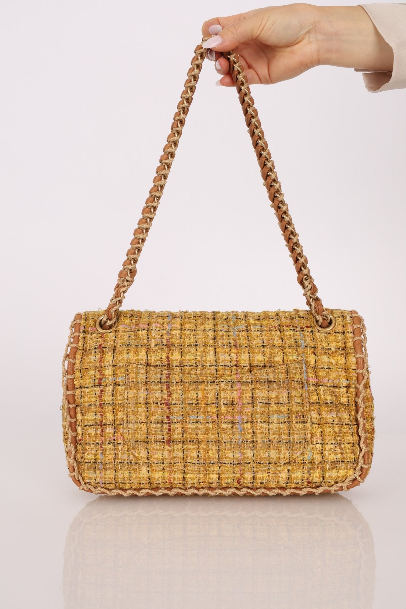 Chanel 2011 Raffia Tweed Single Flap Bag - FashioNica