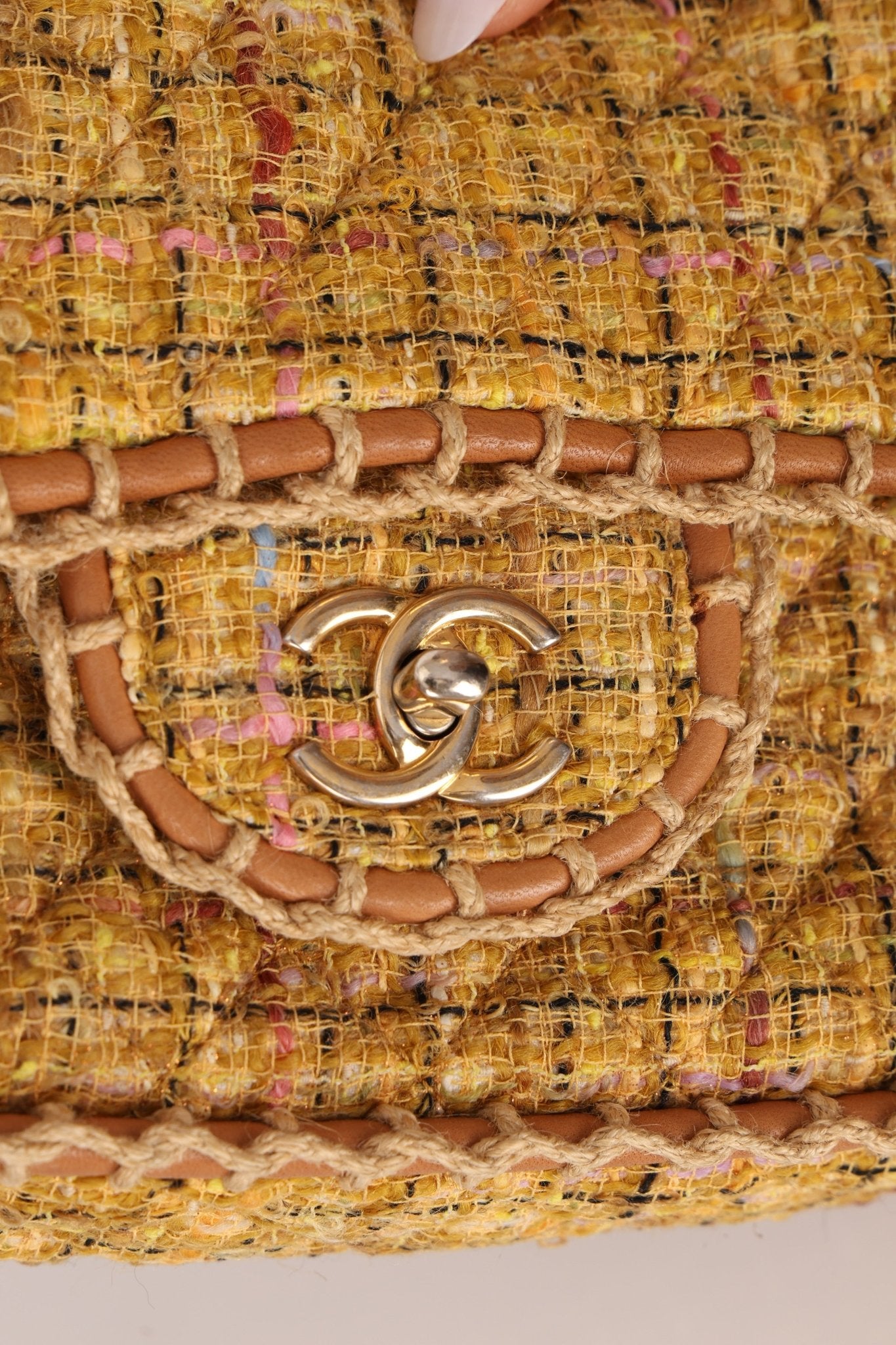 Chanel 2011 Raffia Tweed Single Flap Bag - FashioNica