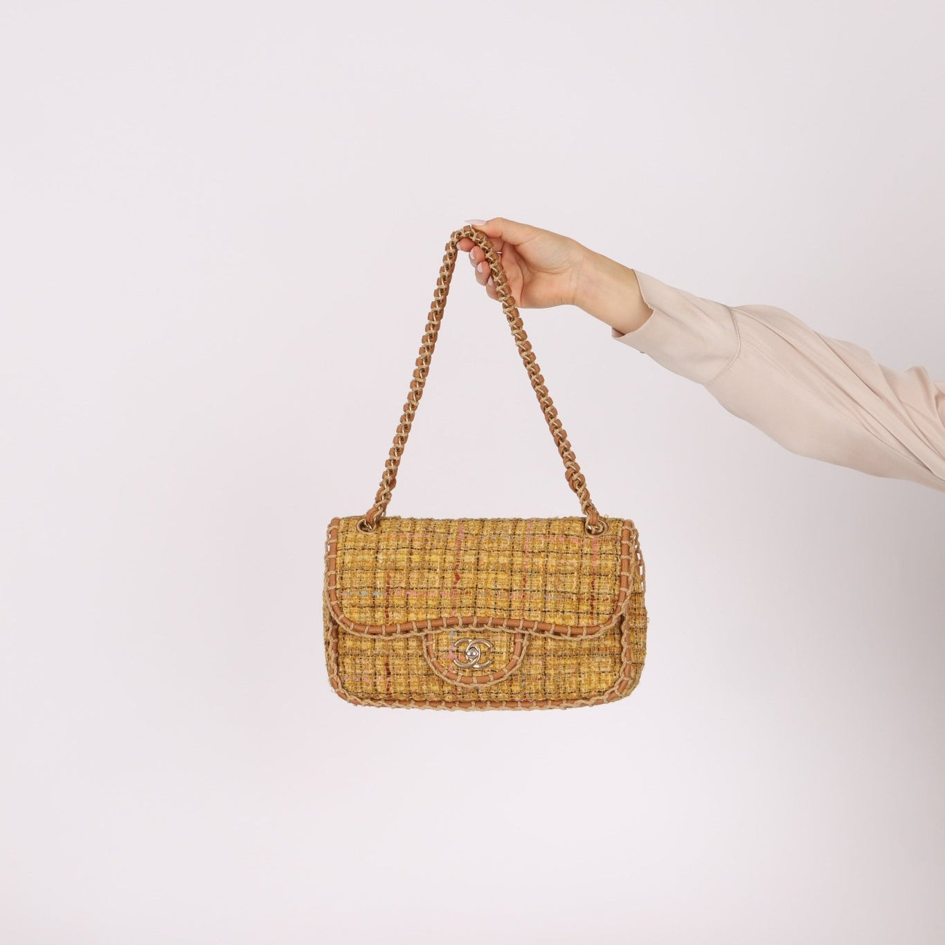 Chanel 2011 Raffia Tweed Single Flap Bag - FashioNica