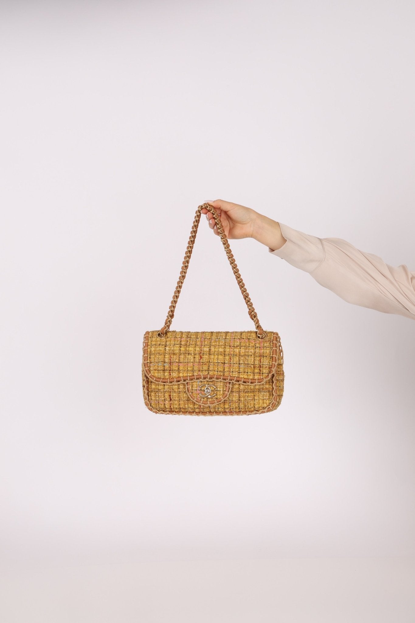 Chanel 2011 Raffia Tweed Single Flap Bag - FashioNica