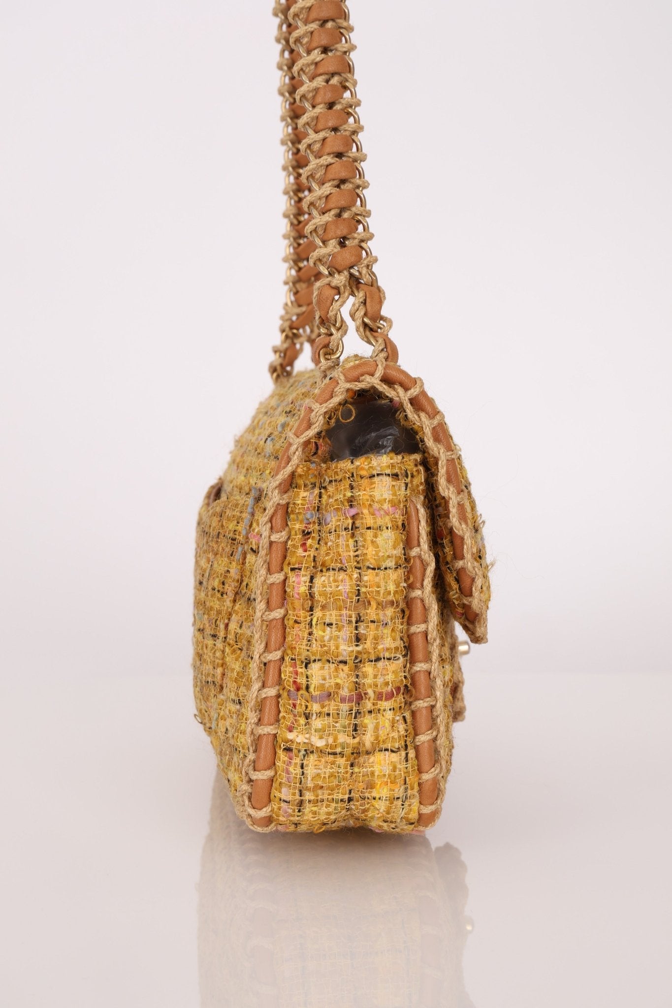 Chanel 2011 Raffia Tweed Single Flap Bag - FashioNica