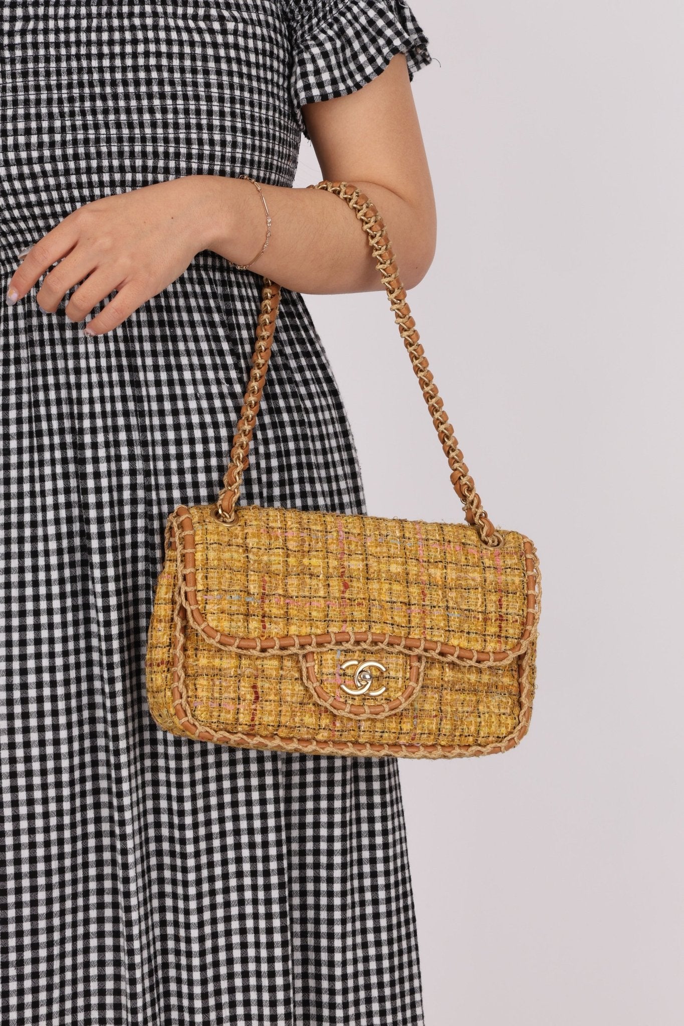 Chanel 2011 Raffia Tweed Single Flap Bag - FashioNica