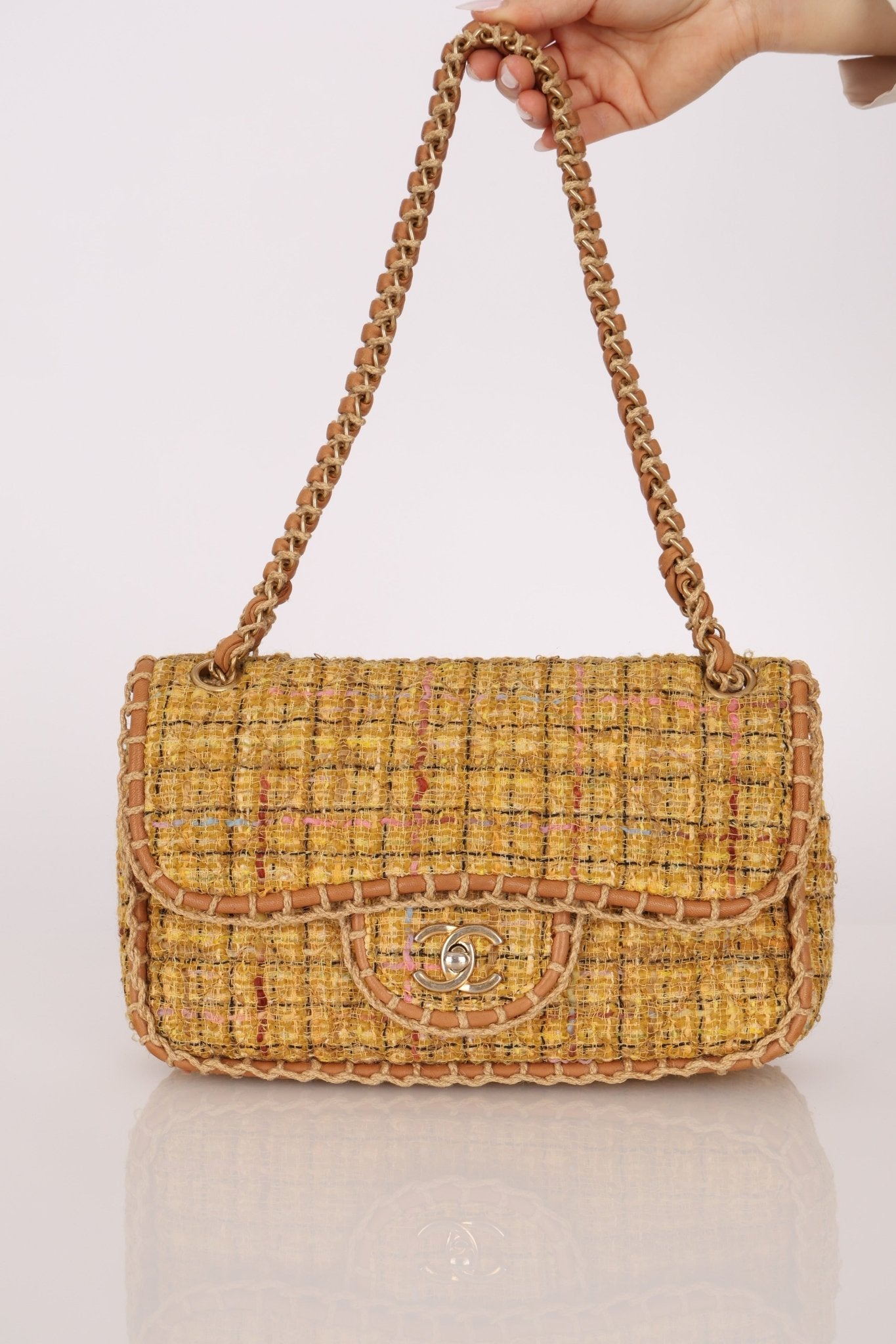 Chanel 2011 Raffia Tweed Single Flap Bag - FashioNica