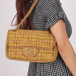 Chanel 2011 Raffia Tweed Single Flap Bag - FashioNica