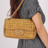 Chanel 2011 Raffia Tweed Single Flap Bag - FashioNica