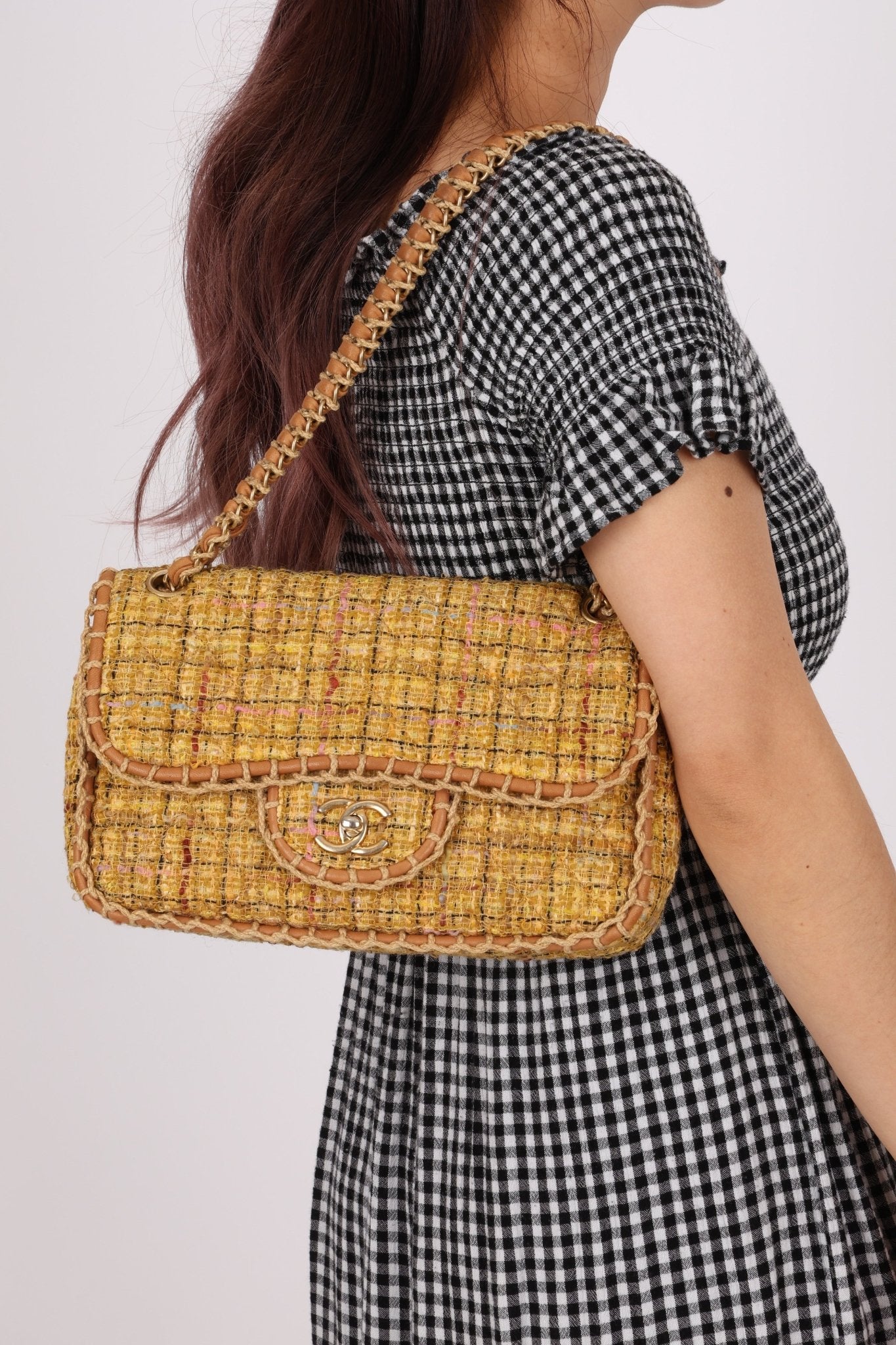 Chanel 2011 Raffia Tweed Single Flap Bag - FashioNica