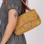 Chanel 2011 Raffia Tweed Single Flap Bag - FashioNica