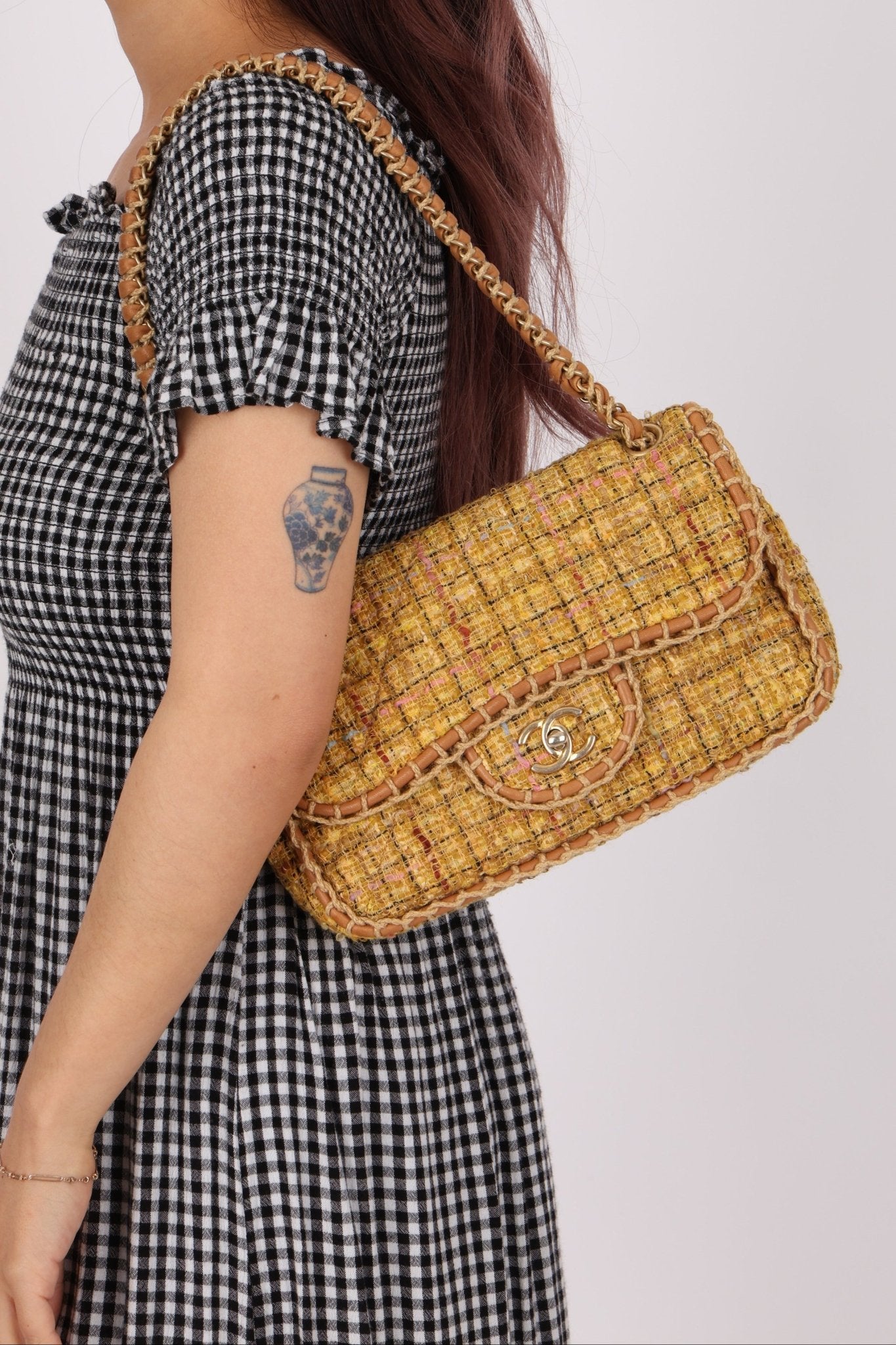 Chanel 2011 Raffia Tweed Single Flap Bag - FashioNica