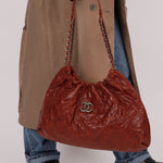 Chanel 2012 Aged Caviar Elastic CC Hobo - FashioNica