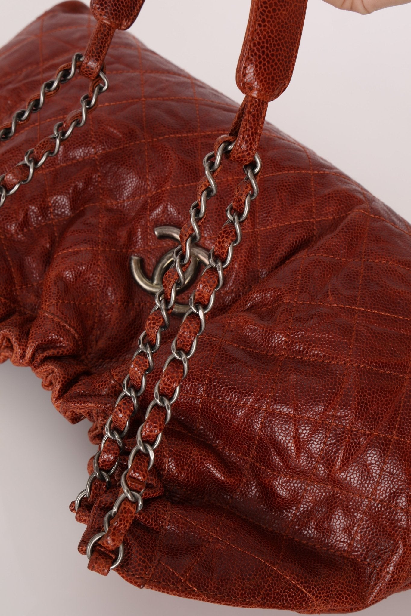 Chanel 2012 Aged Caviar Elastic CC Hobo - FashioNica