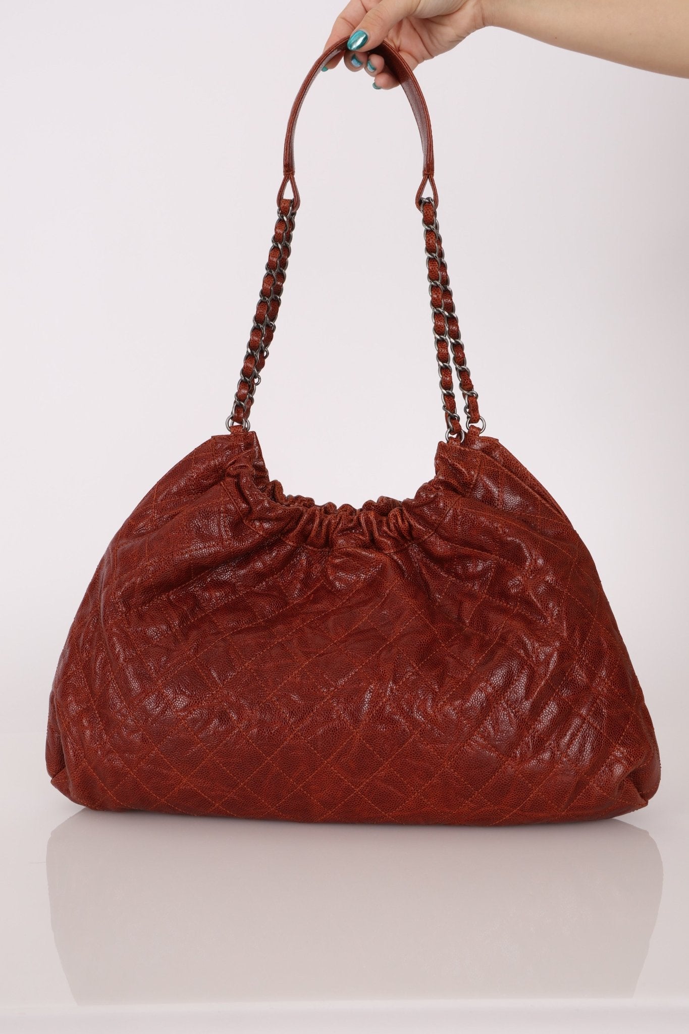 Chanel 2012 Aged Caviar Elastic CC Hobo - FashioNica